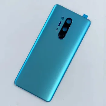 Стеклянная крышка для Oneplus 8 Pro, стеклянная задняя крышка батарейного отсека, заднее стекло 1 + 8Pro, корпус с объективом камеры чёрный