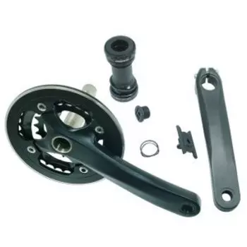 Система велосипедная HDL WHEEL шатуны алюминиевые 170 мм, под шлицы, 22/32Т, BCD 64/104мм, черный, HDL-LZDH201