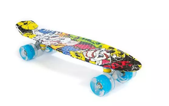 Скейтборд мини TRIX, 22" (56 см), пластик, "граффити", SKTX004BLPRN