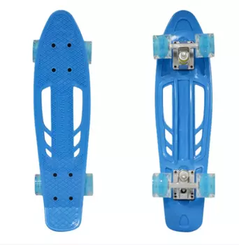 Скейтборд (пенниборд) PWS Sidney Fish 22", Alu, ABEC-7, синий/голубой, УТ00019465