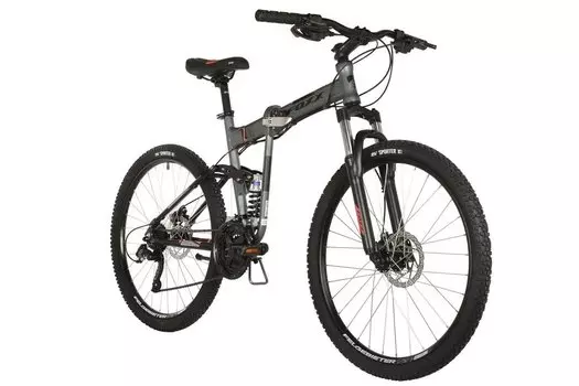 Складной велосипед FOXX 26" ZING F2 серый, алюминий, размер 18", 2021