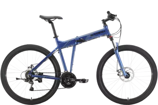 Складной велосипед Stark Cobra 27.2 D 27.5" 2021 (Рама: 18" (Рост: 165-178 см), Цвет: синий/чёрный)