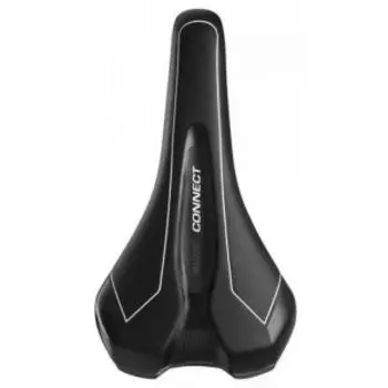Седло велосипедное Giant CONNECT FORWARD, искусственная кожа, пена, сталь, черный/белый, 120000017