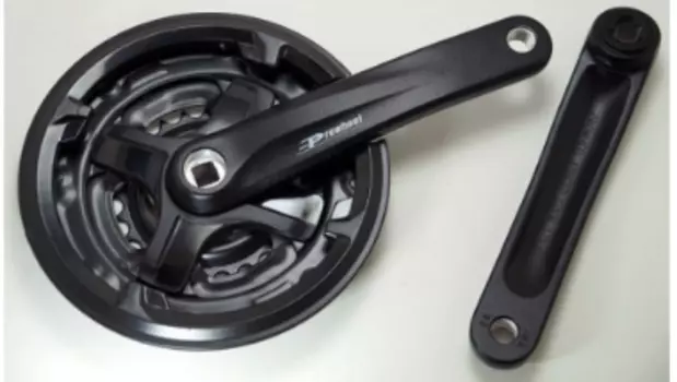 Система велосипедная PROWHEEL, 75mm, 42/34/24, AL-6061-T6, под квадрат 120, черный, TA-CM68*175mm,(42/34/24)blk