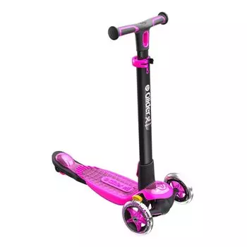 Самокат Y-Volution Glider XL Deluxe, трёхколёсный, детский, регулируемый, черно-розовый, до 50 кг, 100894
