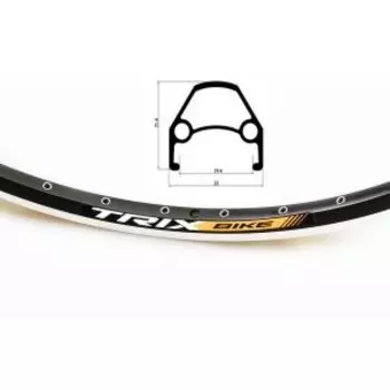 Колесо заднее 27,5" TRIX алюминиевый, двойной, 36H, фрезерованный, 584х19,4/25х21,4мм, A/V, D23-27-5-black-11411