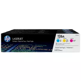 Набор картриджей HP 126A CF341A для HP LaserJet Pro CP1025, желтый/голубой/пурпурный (1000*3 стр) тройная упаковка