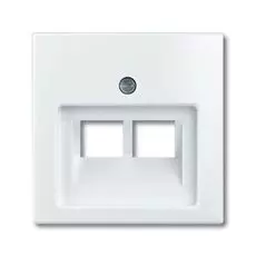 Накладка ABB 1753-0-0095 BASIC 55 на розетку телевизионная+компьютерная двойная, IP20 (белая)