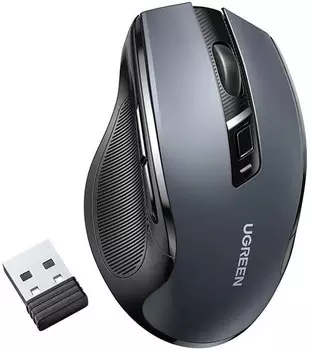 Мышь Wireless UGREEN MU006 15063_ 2.4G 4000DPI Silence Design, черная