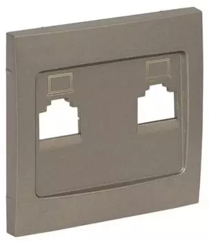 Накладка розетки компьютерной EKF ESK02-L-035-40 Валенсия RJ-45 2-местная кашемир