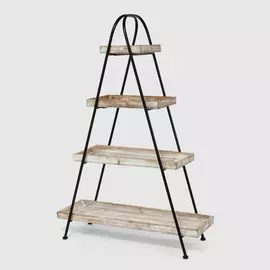 Полка Ad trend deco бежевая с чёрным 4х-ярусная 95х33х138 см