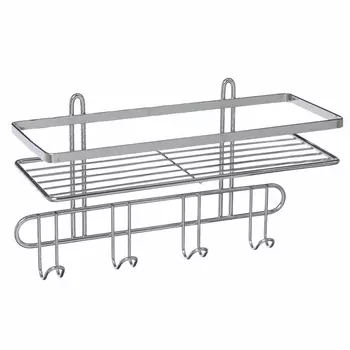 Полка прямая 1-ярусная Duschy/Vanstore Modern 28x12x20 см 4 крючка