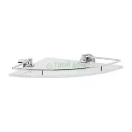 Полка угловая с держателями 28 cm (матовое стекло; хром) (FBS) 012