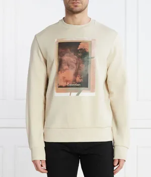 Толстовка Calvin Klein Regular Fit с изображением, бежевый