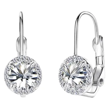 Персонализированные и модные серьги Silvere Glam из муассанита, серьги с высококачественным дизайном, элегантные и легкие роскошные пряжки из стерлингового серебра 925 пробы The main stone is 6.5mm золотистый