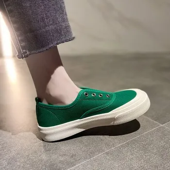 Tide shoes single shoes casual lazy universal canvas shoes women толстая подошва one pedal thin new board весна и осень 2025 35 цветной печати леопарда