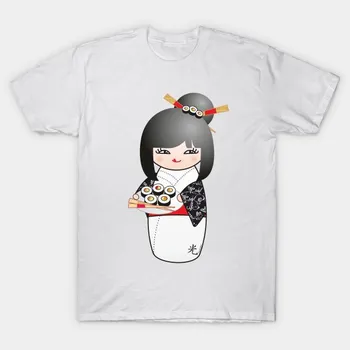Футболка женская Kokeshi Sushi Harajuku Print Kawaii футболка летняя женская футболка с коротким рукавом топ футболка S розовый