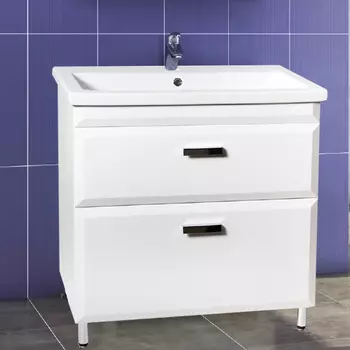 Тумба с раковиной Style Line Лотос 70 Люкс Plus напольная, белая