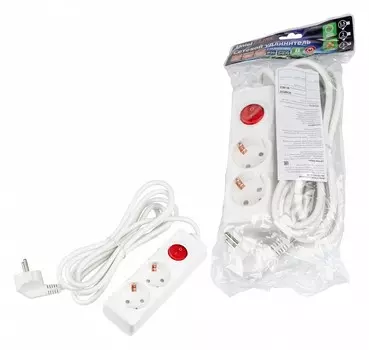 Удлинитель Uniel Ultra 2гн х 3м с/з S-GCU2-3B White UL-00010010