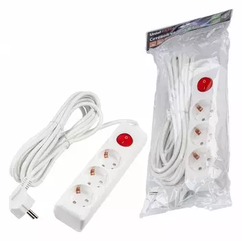 Удлинитель Uniel Ultra 3гн х 5м с/з S-GCU3-5B White UL-00010018