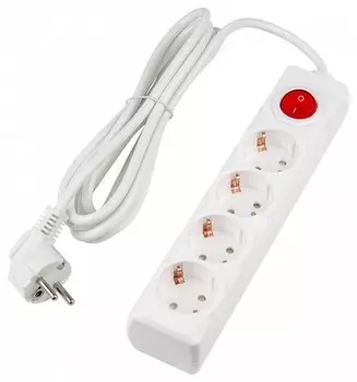 Удлинитель Uniel Ultra 4гн х 3м с/з S-GCU4-3B White UL-00010022