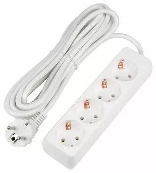 Удлинитель Uniel Ultra 4гн х 5м с/з S-GCU4-5 White UL-00010007