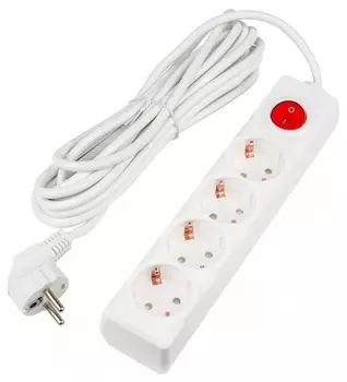 Удлинитель Uniel Ultra 4гн х 5м с/з S-GCU4-5B White UL-00010024