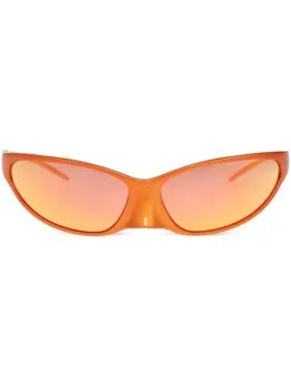 Balenciaga Eyewear солнцезащитные очки «кошачий глаз» 4G с зеркальными линзами, оранжевый