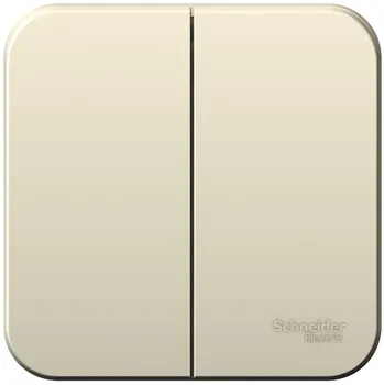 Выключатель Schneider Electric BLNVA065012 2-клавишный 6А, 250B, изолир. пластина Молочный наруж