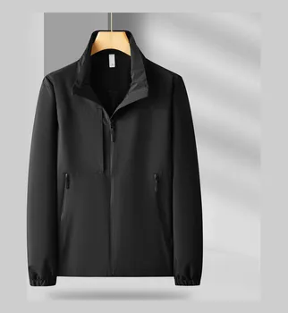 Autumn Solid Color Stand Collar Thin Assault Jacket for Men and Women, American Style Windproof Jacket, Pocket Couples Casual Business M белый