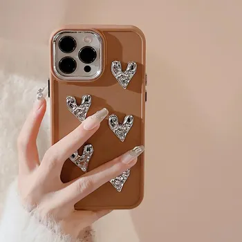 Чехол Electroplated Love для iPhone 14 13 Apple 12 Fold 11 подходит для 15Pro Max Metal 13/Xs 15promax