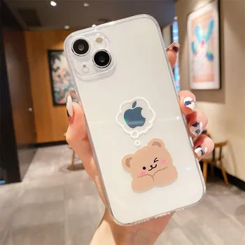 Подходит для Apple 15promax чехол для телефона, обнимашка плюшевый мишка 14 iPhone, анти-падение 13 минималистский все включено 12 мягкий чехол 11 iPhone 15