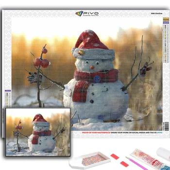 5D DIY Алмазная картина вышивка крестиком Рождественская елка Санта-Снеговик Алмазная вышивка Мозаика Настенное украшение дома Full Round 20X30CM