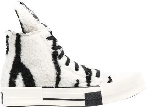Кроссовки Converse Rick Owens x DRKSHDW TURBODRK Chuck 70 High Zebra, белый