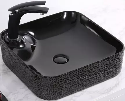 Накладная раковина Gid Luxe line 43 D1305h004 черная глянцевая