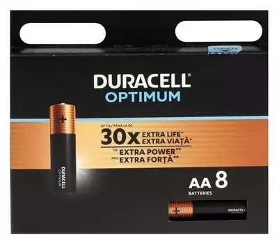 Батарейка алкалиновая Duracell Optimum, AA, Lr6-8bl, 1.5в, блистер, 8 шт.