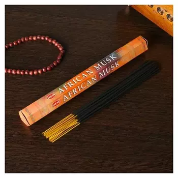 Благовония HEM "African Musk. африканский мускус", 20 палочек в упаковке, шестигранник