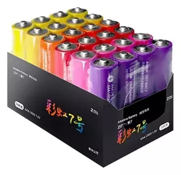 Батарейка алкалиновая Xiaomi ZMI Rainbow Zi7, Aаa, Lr03-24box, 1.5 В, 24 шт.
