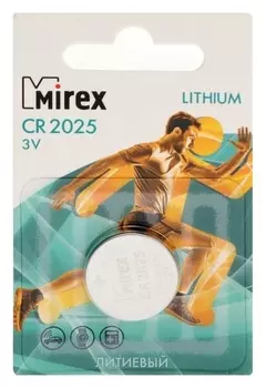 Батарейка литиевая Mirex, Cr2025-1bl, 3В, блистер, 1 шт.