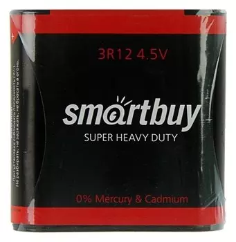 Батарейка солевая Smartbuy Super Heavy Duty, 3r12-1s, 4.5в, спайка, 1 шт.