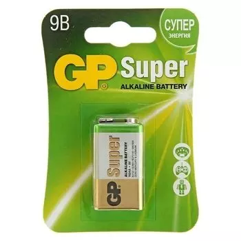 Батарейка алкалиновая GP Super, 6lr61 (6lf22, Mn1604)-1bl, 9В, крона, блистер, 1 шт.