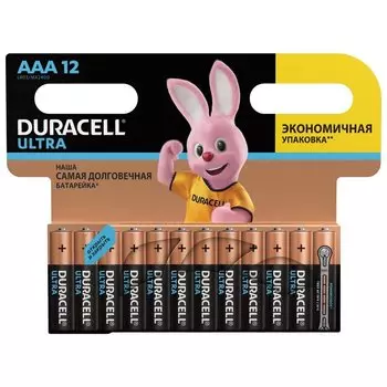 Батарейки DURACELL Ultra Power, AAA (LR03, 24А), алкалиновые, комплект 12 шт., в блистере