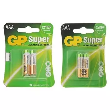 Батарейка алкалиновая GP Super, Aaa, Lr03-2bl, 1.5в, блистер, 2 шт.