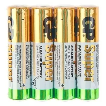 Батарейка алкалиновая GP Super, Aaa, Lr03-4s, 1.5в, спайка, 4 шт.