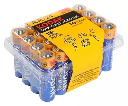 Батарейка алкалиновая Kodak Max, AA, Lr6-24box, 1.5в, бокс, 24 шт.