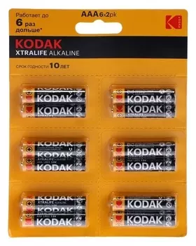 Батарейка алкалиновая Kodak Xtralife, Aaa, Lr03-12bl, 1.5в, блистер, 12 шт.