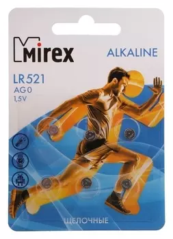 Батарейка алкалиновая Mirex, Lr521, Ag0, 1.5в, блистер, 6 шт