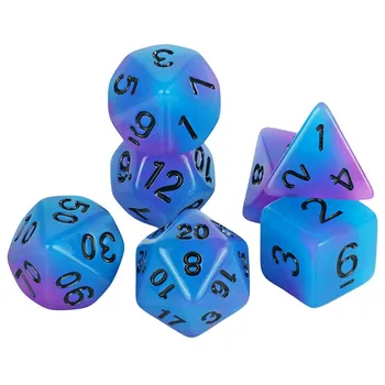 RPG кубики 7 шт./набор светящихся кубиков DND многогранные игральные кости набор для развлекательной настольной игры кубики слоновая кость