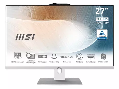 Моноблок AIO MSI Modern AM272P 12M-256XRU 9S6-AF8212-256 (27", Core i7 1260P, 16Gb/ SSD 512Gb, Iris Xe Graphics eligible) Белый