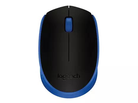 Мышь беспроводная Logitech M171, 1000dpi, Wireless/USB, Черный/Синий 910-004644